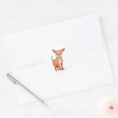Schattige Puppy Hondenliefhebber Cartoon Chihuahua Ronde Sticker (Envelop)