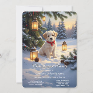Schattige Puppy in de Sneeuw Kerstfeest Kaart