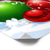 Schattige puppy in kerstmuts met kerstcadeaus poster (Hoek)