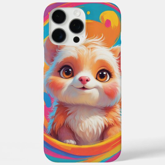 Schattige puppy in kleurrijke werveling Case-Mate iPhone case (Achterkant)