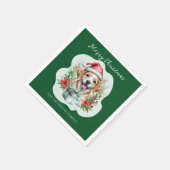 Schattige Puppy Kerst Servet (Hoek)