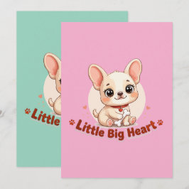 Schattige Puppy Kleine Grote Hart Feestdagenkaart