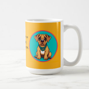 Schattige puppy kleurrijk cartoonstijl ontwerp koffiemok