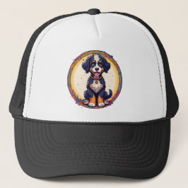 Schattige puppy kleurrijk cartoonstijl ontwerp trucker pet
