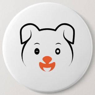 Schattige Puppy Knipoog Ronde Button 6,0 Cm