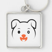 Schattige Puppy Knipoog Sleutelhanger (Voorkant)
