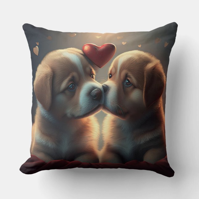 Schattige puppy liefde  kussen (Voorkant)