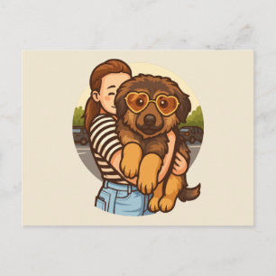 Schattige Puppy met Hart Zonnebril Briefkaart