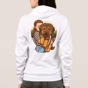 Schattige Puppy met Hart Zonnebril Hoodie