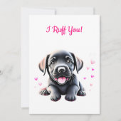 Schattige puppy met harten staart wag Valentijn Feestdagenkaart (Voorkant)