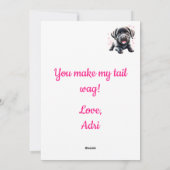 Schattige puppy met harten staart wag Valentijn Feestdagenkaart (Achterkant)