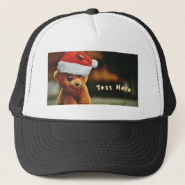 Schattige Puppy met Kerstmuts met Eigen Tekst Trucker Pet