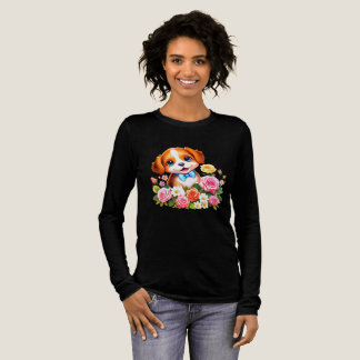 Schattige Puppy met Kleurrijke Bal - Hondenhonden Tri-Blend Shirt