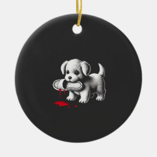 Schattige Puppy met Pantoffel Shirt Donkere Humor  Keramisch Ornament