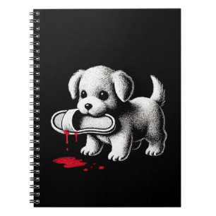 Schattige Puppy met Pantoffel Shirt Donkere Humor Notitieboek