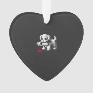 Schattige Puppy met Pantoffel Shirt Donkere Humor  Ornament