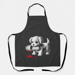 Schattige Puppy met Pantoffel Shirt Donkere Humor Schort