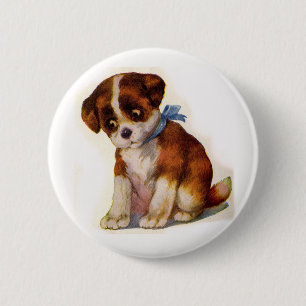 schattige puppy nr. 2 uit de jaren '30 ronde button 5,7 cm