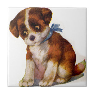 schattige puppy nr. 2 uit de jaren '30 tegeltje