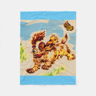 schattige puppy onderweg fleece deken
