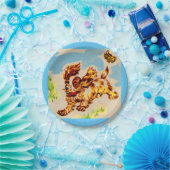 schattige puppy onderweg papieren bordje (Feest)