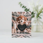 Schattige puppy pluche zwangerschapsaankondiging briefkaart (Staand voorkant)