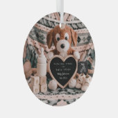 Schattige puppy pluche zwangerschapsaankondiging glas ornament (Voorkant Rechts)