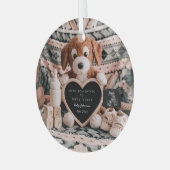 Schattige puppy pluche zwangerschapsaankondiging glas ornament (Voorkant links)