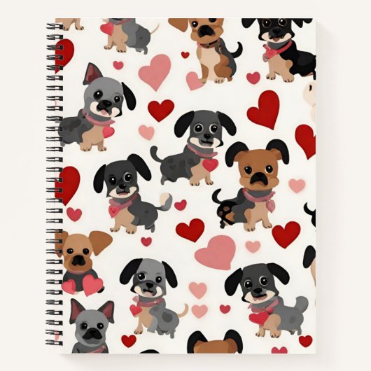 Schattige puppy print Notitieboek (Voorkant)