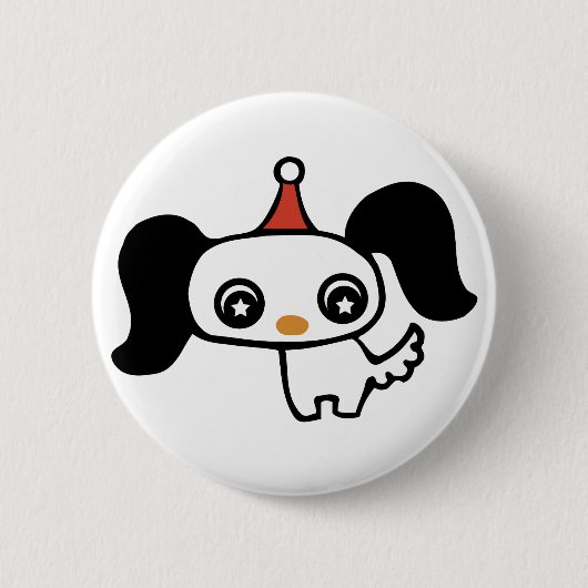 schattige puppy ronde button 5,7 cm (Voorkant)