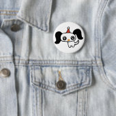 schattige puppy ronde button 5,7 cm (In situ)