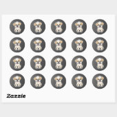 schattige puppy ronde sticker (Vel)