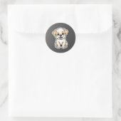 schattige puppy ronde sticker (Tas)