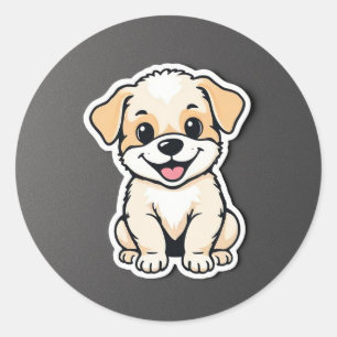 schattige puppy ronde sticker