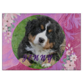 Schattige Puppy Roze Waterverf Bloemen Modern Cool Snijplank (Voorkant)
