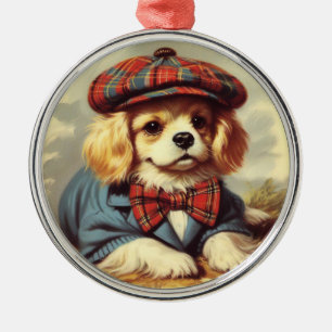 Schattige puppy schilderij metalen ornament