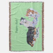 schattige puppy sheba inu rotty collie en tevia deken (Voorkant Verticaal)