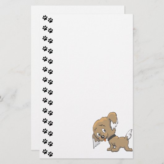 Schattige puppy Stationery Briefpapier (Voorkant / Achterkant)