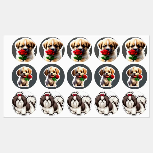 Schattige Puppy Stickers Collectie (Vel)