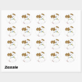 Schattige Puppy Teken Ronde Sticker (Vel)
