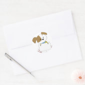 Schattige Puppy Teken Ronde Sticker (Envelop)