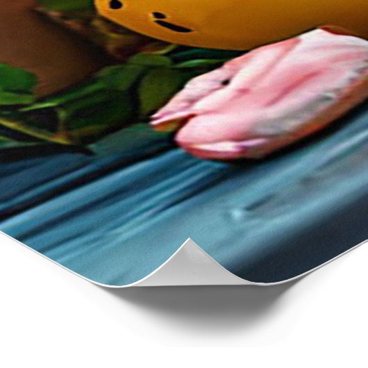 Schattige puppy viert verjaardag poster (Hoek)