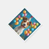 Schattige puppy viert verjaardag servet (Hoek)