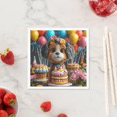 Schattige puppy viert verjaardag servet (Insitu)