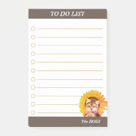 Schattige puppyhond met zonnebloem takenlijst post-it® notes