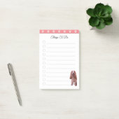 Schattige puppyhond op roze en witte dingen om te  post-it® notes (Kantoor)