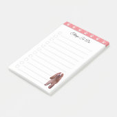 Schattige puppyhond op roze en witte dingen om te  post-it® notes (Schuin)