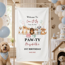 Schattige puppyhondjongen 1e verjaardag | Pawty Ti