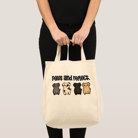 Schattige puppyopstelling tote bag (Voorkant (product))