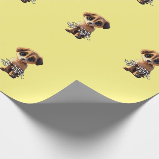 Schattige puppypapier cadeaupapier (Hoek)